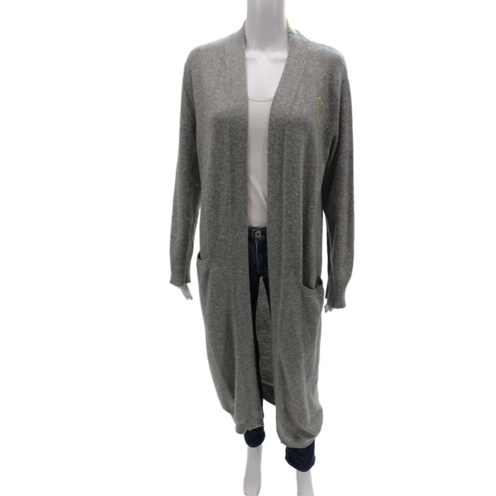 Kerri Rosenthal Women Cardigan 100% Cashmere V-Neck Gray Size XS